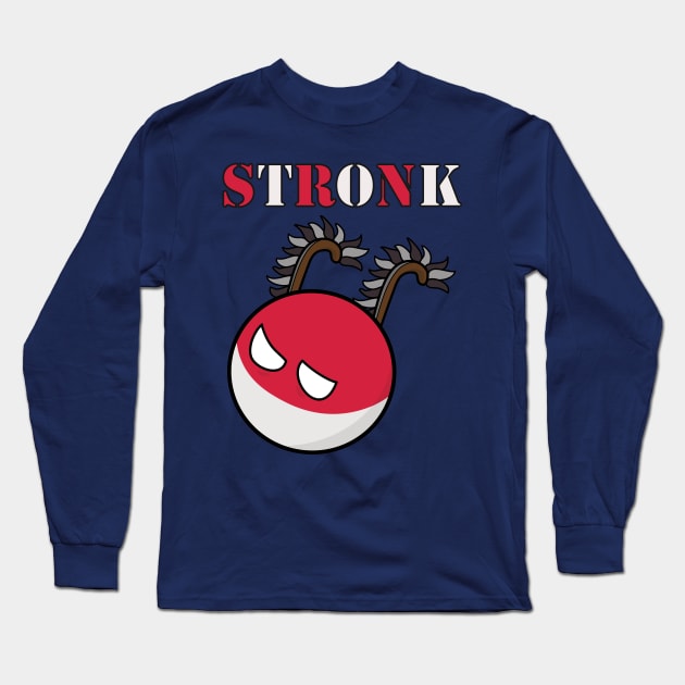 Polandball - Poland Stronk with Hussar Wings Long Sleeve T-Shirt by DigitalCleo